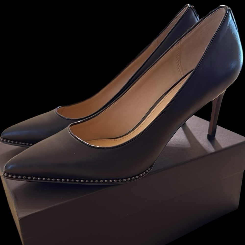 Coach Vonna Matte Box/Calf Black/Black Heels with Elegant Detailing. - Picture 5 of 8